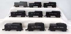 Marx O Gauge Tenders: New York Central, Penn Central, Santa Fe nineteen total