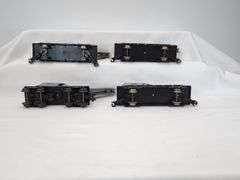 Marx O Gauge 4 & 8 wheel NYC Gray Train Crane Cars - Lot of 4