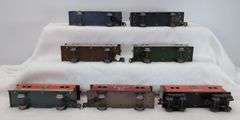 Marx O Gauge lithographed tinplate Cabooses - Southern Pacific, NYC, ATSF, Monon, NKP