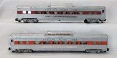 Postwar American Flyer Lines S Gauge 962 Hamilton vista dome Passenger Cars orange & red