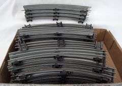 Postwar Lionel standard O Gauge curved (54) straight (63) track dull gray rails