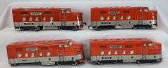 Marx O Gauge Southern Pacific 6000 diesel locomotive A units 4 powered 4 dummy 2 shells