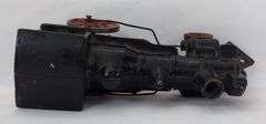 Very early cast iron Ives? 2-2-0 steam locomotive w/brass clock work key wind motor w/wire drive rods floor toy