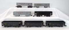 Lot of 27 Marx O Gauge tank, box, flat, hopper, gondola, searchlight cars