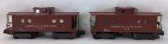 Two Postwar American Flyer Lines S Gauge 977 Deluxe Action Caboose rubber & tin figure