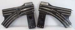 Postwar Lionel O Gauge two pair O22 Remote Control Switches controllers, lanterns, fixed voltage plugs