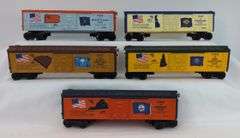 Modern Era Lionel O Gauge 7600 Frisco diesel loco, 7600 caboose, thirteen boxcars