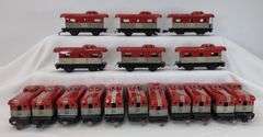 Lot of 17 Marx O Gauge lithographed tinplate NYC 20102 caboose variations