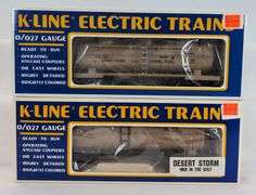 Modern Era K-Line O Gauge Desert Storm K-6644, two K-6652, two K-5134, K6335, K-5417 Mint in box