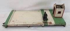 Postwar American Flyer S Gauge terminal/station, crossing gates w/shacks, girder plate bridges