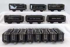 Lot of 14 Marx O Gauge lithographed tinplate - 551 New York Central & 551 Union Pacific steam locomotive tenders