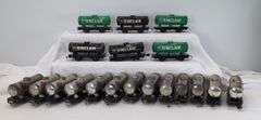 Lot of 19 Marx O Gauge Union Tank Co., Sinclair and Santa Fe 4-wheel tank cars
