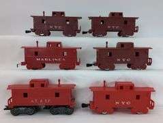 Lot of twelve Marx O Gauge Cabooses NYC, Union Pacific, AT&SF, Penn Central, Marlines