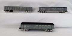 Lot of 11 Marx O Gauge B&O, NYC&StL, C&O gondolas with variations