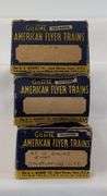 Prewar American Flyer O Gauge 495, 496, 497 Red Pullman passenger cars with boxes