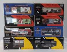Modern Era K-Line O Gauge Anheuser Busch freight cars 8 total in box