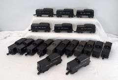 Marx O Gauge Tenders: New York Central, Penn Central, Santa Fe nineteen total