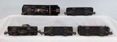 Marx O Gauge Train Set with Commodore Vanderbilt Locomotive, Cars, Track, and Transformer