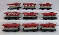 Lot of 17 Marx O Gauge lithographed tinplate NYC 20102 caboose variations