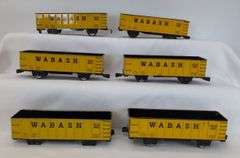 Marx O Gauge 4 wheel 1427 PRR box car 80982 Wabash gondola six of each