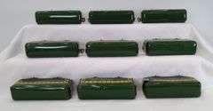 Marx O Gauge green Pullman passenger cars Bogota, Montclair, Observation