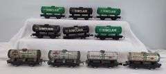 Lot of 19 Marx O Gauge Union Tank Co., Sinclair and Santa Fe 4-wheel tank cars