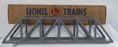 Lionel  315 illuminated bridge, 317 bridge in box, 93 water tower, O72 straight track