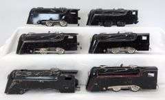 Marx O Gauge key wind Commodore Vanderbilt style locos, lot of six