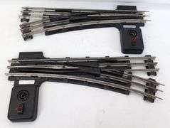 Large lot of Postwar Lionel O72 gauge curved (108) straight (24) track, 721 illuminated O72 switches in box
