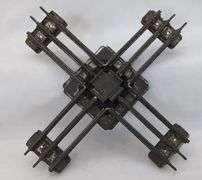 Early Ives O Gauge three rail electric manual switches crossovers red fibre insulators