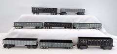 Lot of 11 Marx O Gauge B&O, NYC&StL, C&O gondolas with variations