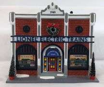 Department 56 Snow Village Winter Birch Trees and Department 56 Lionel Electric Train Shop