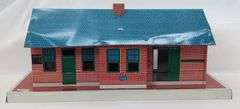 Vintage Lithographed Tinplate Sheet Metal Cardstock Train Station Buildings Marx Skyline