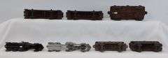 Cast Iron Train Locomotives, C.P. R.R. cart and Passenger Cars floor toys