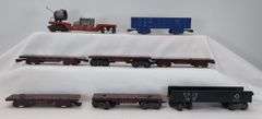 Lot of 27 Marx O Gauge tank, box, flat, hopper, gondola, searchlight cars