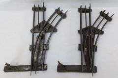 Early Ives O Gauge three rail electric manual switches crossovers red fibre insulators