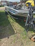 Tracker Aluminum Fishing Boat with Trailer and Mercury Tracker 25 HP Motor