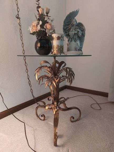 Ornate Chandelier, Table, and Lamp Set