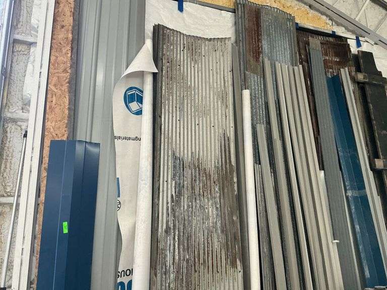 Lot of Assorted Metal Roofing and Trim Pieces image