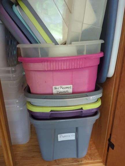 Collection of Assorted Storage Containers and Bins