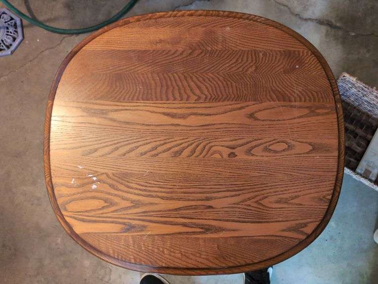 Wood Display Case on Round Table