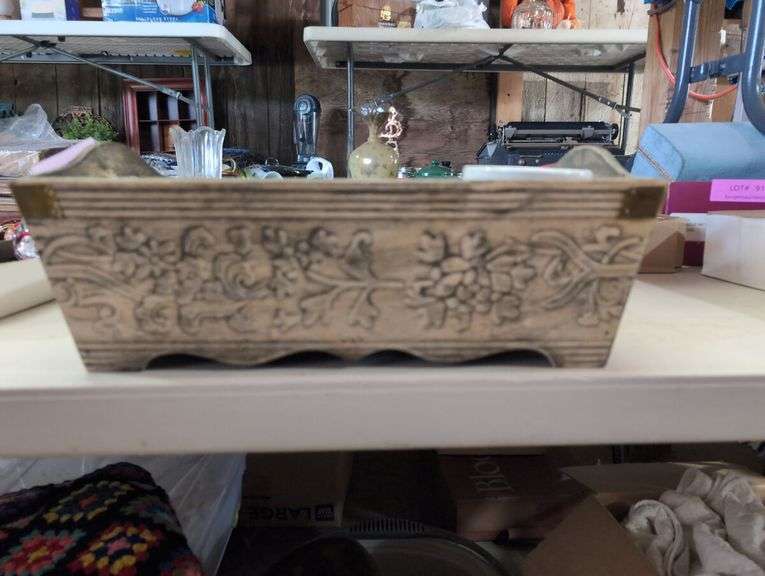 Wooden Tray of Assorted Collectibles
