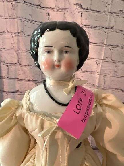 Porcelain China Head Doll with Baby Doll