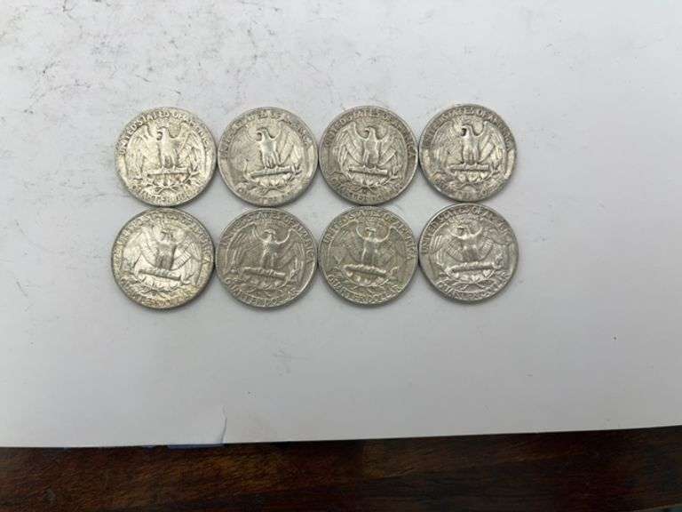 Group of Washington Silver Quarters (Eight)