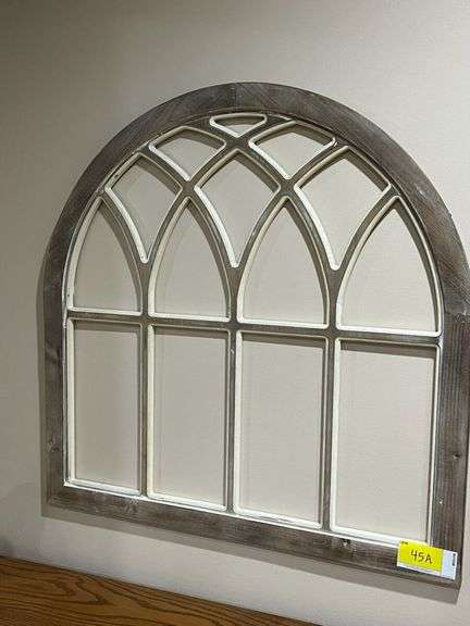 Decorative Window Pane Wall Hanging and Ceramic Pitcher