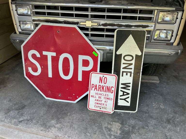 Road Signs - Stop, One Way, and No Parking image