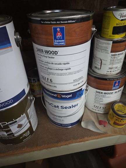 Assorted Wood Finishing Products: Sher-Wood Sealer, EuroCat Lacquer & More