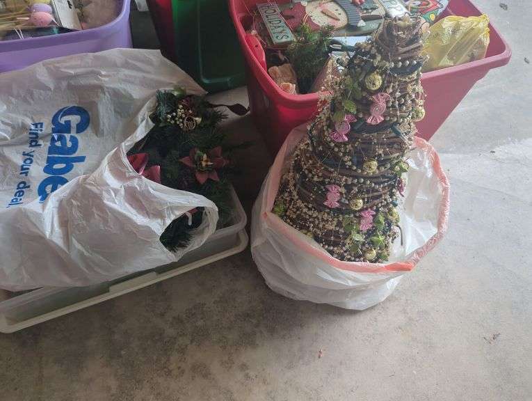 10 Totes of holiday decor, and household miscellaneous