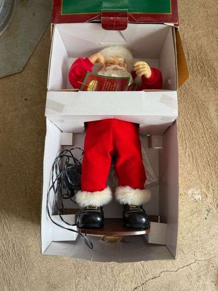 Jingle Bell Rock Santa Figure and Electric Holiday Candles