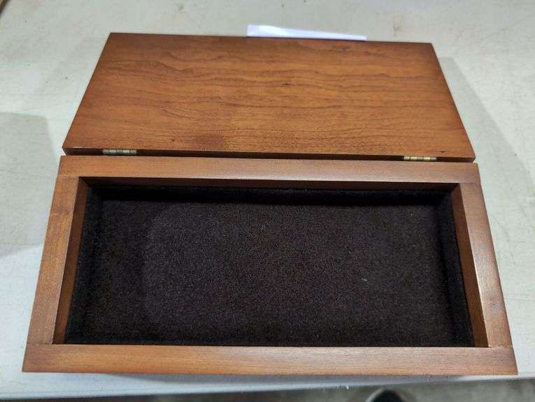 Two Travel Alarm Clocks in Wooden Box